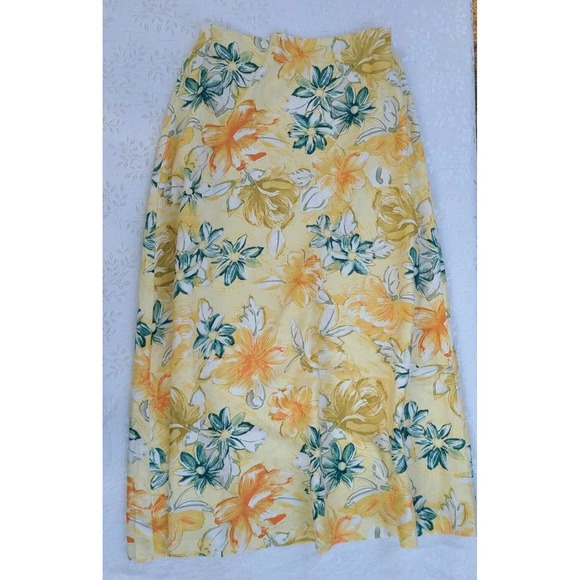Y2K 90s Retro Coquette Coconut Girl Size Small 100% Silk Floral ‎ Skirt - Picture 7 of 12